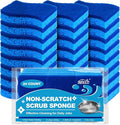 HOMEXCEL Sponges Kitchen 24 Pack, Non Scratch Scrub Dish Sponge, S- Blue | Dual by HOMEXCEL