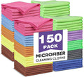 10 Colors Microfiber Cleaning Cloths, 150 Pack Assorted Cleaning Rags | Highly by TEAWOO