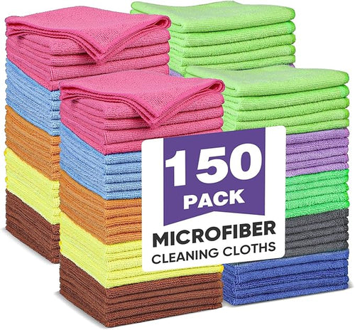 10 Colors Microfiber Cleaning Cloths, 150 Pack Assorted Cleaning Rags | Highly by TEAWOO