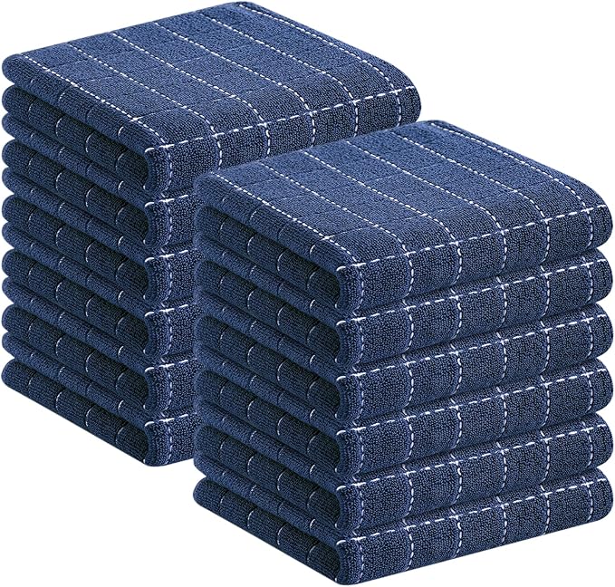 Homaxy 100% Cotton Terry Kitchen Towels, 12 Pack, Suitable by Homaxy