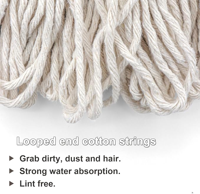 EaseYourDay Cotton String Mop Head Replacement, 3/4" Screw-On Thread - Image 2