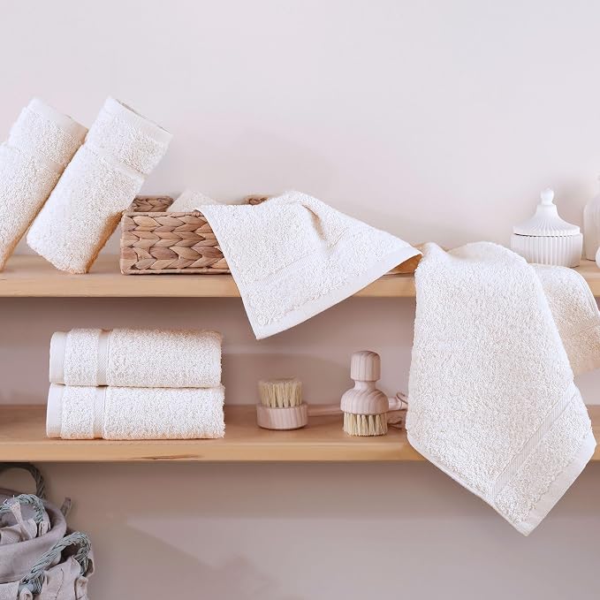 Cream Washcloth Linen Set Premium Original Turkish Cotton, Hotel Quality - Image 5