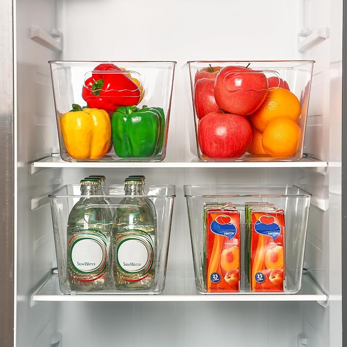 Vtopmart 4 Pack Clear Storage Bins, Pantry Storage Bins - Image 6