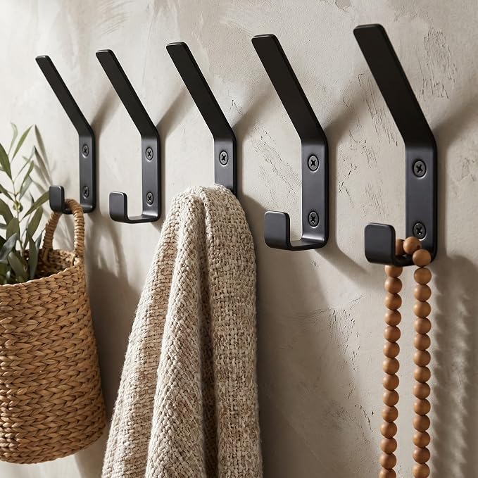 Decorative Coat Hooks Set of 5 for Wall Mount by KIBAGA