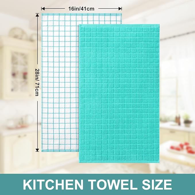 Homaxy Large Premium Cotton Kitchen Towels 16"x 28", 4 Pack - Image 3