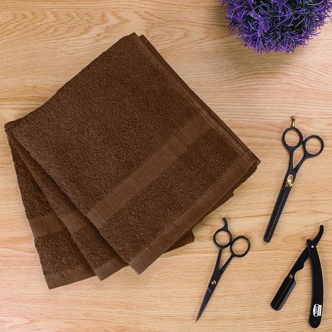 Utopia Towels Salon Towels, 16x27 in, 100% Cotton, Dark Brown | Highly - Image 6