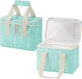 VENO 2 Pack Insulated Lunch Bag Cooler Lunch Box Reusable Grocery Shopping Tote Bag, Durable Handles, Double Zippers, Lid, Collapsible (Evergreen, 2 Pack)