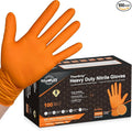TitanFlex Heavy Duty Industrial Orange Nitrile Gloves, Gloves Disposable Latex by TitanFlexDisposableGloves