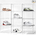 12 Pack Clear Acrylic Shoe Box, Stackable Organizer by DAYOOH