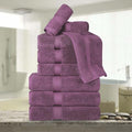 Superior Egyptian Cotton 800 GSM Plush & Absorbent, 9 Piece Set, Plum | Quick by SUPERIOR