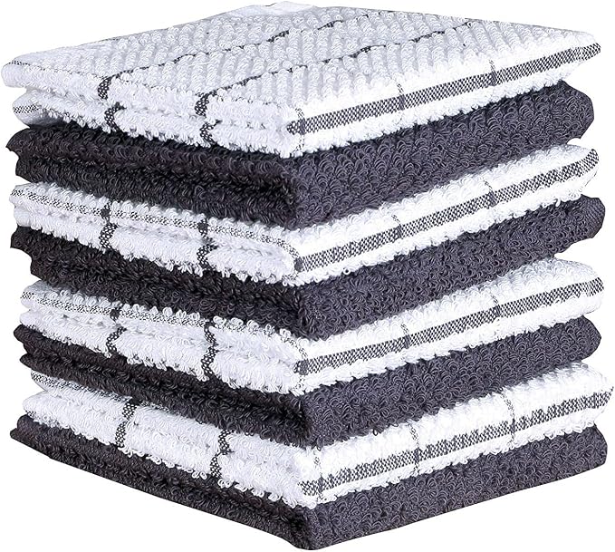 AMOUR INFINI Cotton Kitchen Dish Cloths Set of 8 – Highly Absorbent, Super Soft by AmourInfini