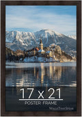 wallsthatspeak 17x21 Espresso Brown Picture Frame for Puzzles Posters Photos or Artwork