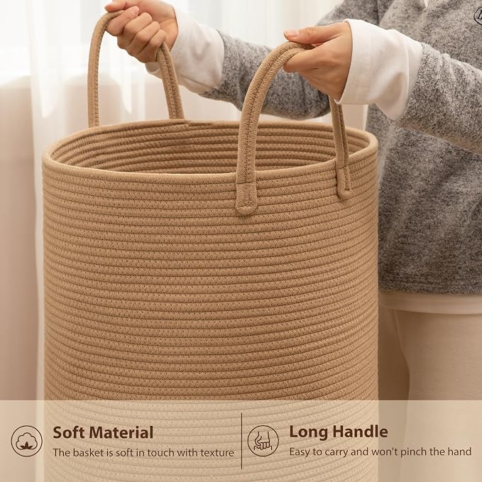 OIAHOMY 60L Nursery Hamper Laundry Basket Laundry Hamper Yellow - Image 6