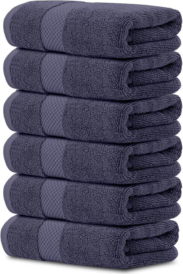 White Classic Luxury Navy Blue Hand Towels by WhiteClassic