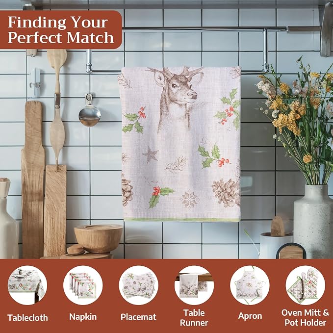 Maison d' Hermine Kitchen Towels Set of 3 Reusable 100% Cotton 27.50" x 20" - Image 4