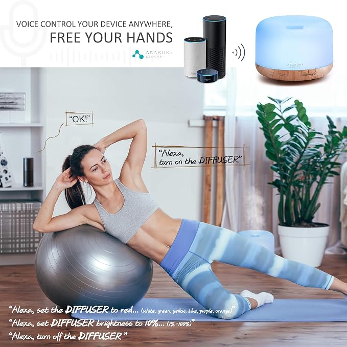 ASAKUKI Smart Wi-Fi Essential Oil Diffuser, 500ml App Control Humidifier | - Image 4