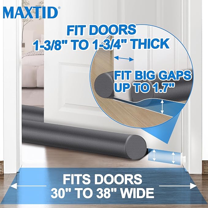 MAXTID Door Draft Stopper 36 Inch, Fits Door Gaps up to 1.7 Inch, Large Door - Image 4