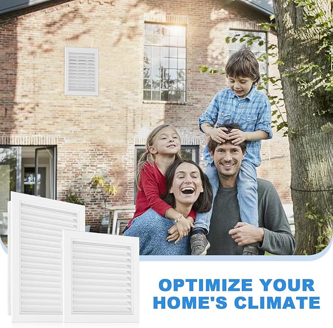 2-Pack 10" x 10" Premium Aluminum Gable Vents with Screen, Paintable Design -Ideal for Attic and Shed Ventilation, Vent Opening: 8"x8"