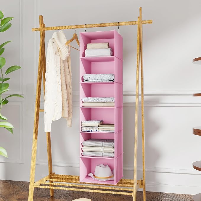 Hanging Closet Organizer 6-Shelf, Oxford Fabric Wardrobe Storage, shoes & - Image 2