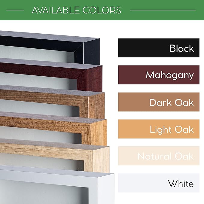 FrameWorks Mahogany Wooden Shadow Box Frame - 8.5' x 11' Display Case with Soft Felt Back, Tempered Glass, White Ball Push Pins