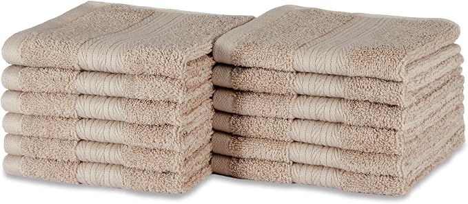 Amazon Basics Fade-Resistant Highly Absorbent 100% Cotton Washcloths, Machine by AmazonBasics