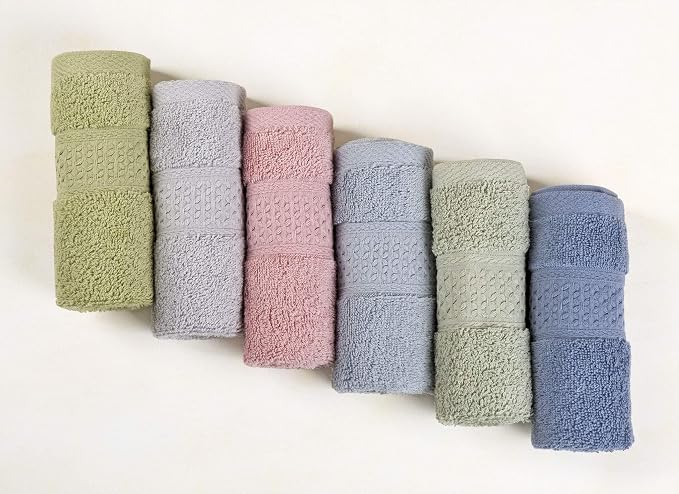 Cleanbear Pure Cotton Wash Cloths Face Cloths, 6 Colors, 13 x 13 Inches | by Cleanbear