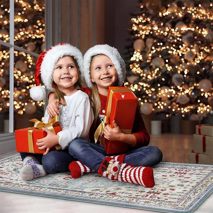 Collive Boho Kitchen Rugs and Mats 2PCS Cushioned Anti-Fatigue Floor Mat, Waterproof Kitchen Rug Set of 2 Non-Skid Comfort Standing Mat for Kitchen,Home,Office,Sink,Laundry,17"x30"+17"x47"