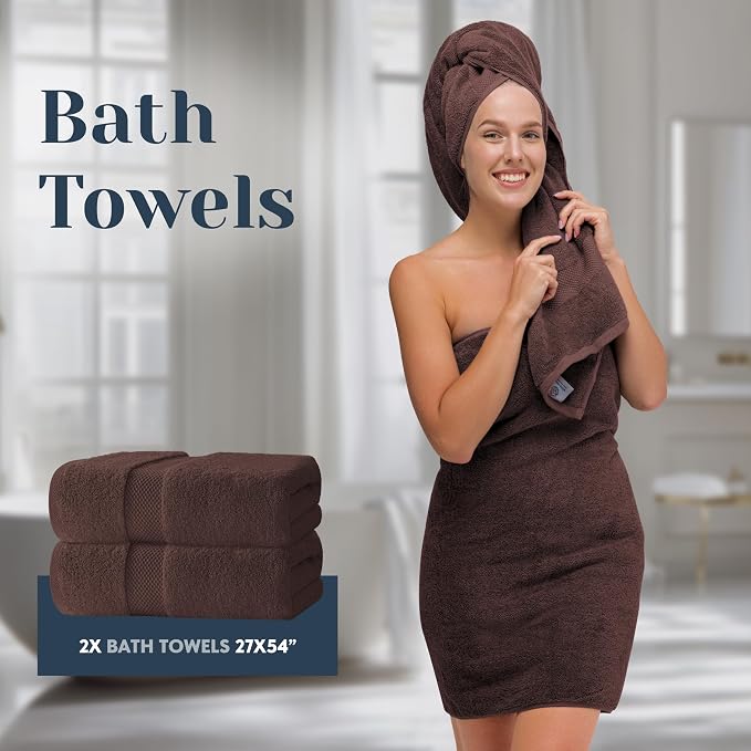 White Classic Luxury Bath Towel Set of 8 Pieces - Image 5