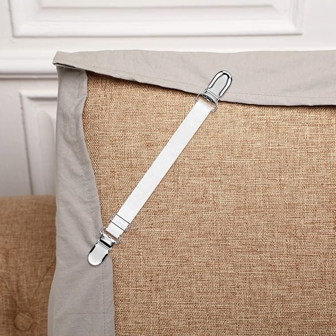 Boao 12 Pcs Bedsheet Strap Elastic Clip, 4-8 Inch Length | Adjustable Corner - Image 7