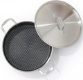 DELARLO Tri-Ply Stainless Steel Braiser Pan with Lid Nonstick 6 Quart Cooking Pot Induction Rondeau Deep Frying Pan,Large Saute Pan,Heavy Duty,Dishwasher and Oven Safe to 550℉