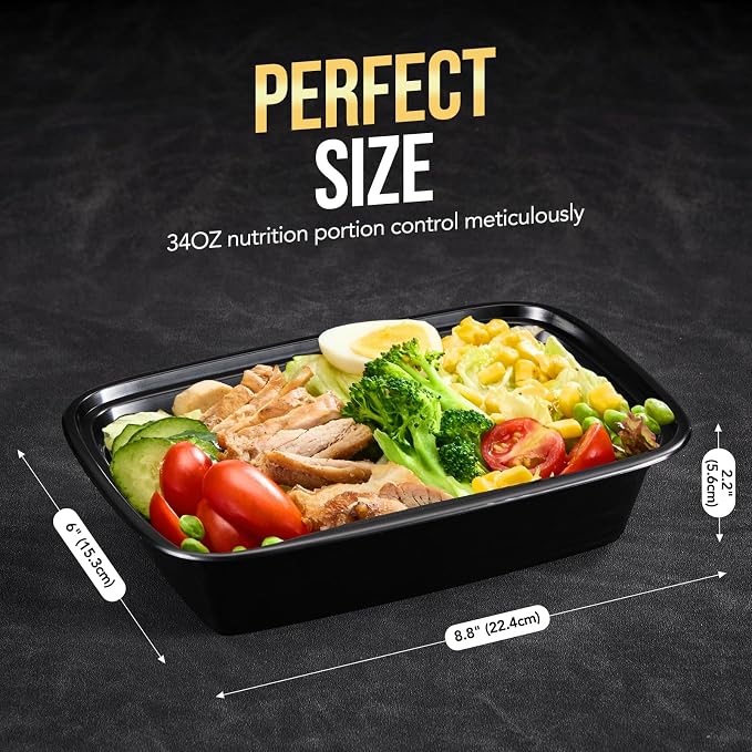 100-Piece 34 OZ Meal Prep Containers Reusable - Image 5