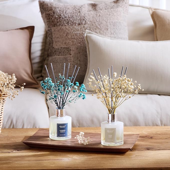 Reed Diffuser 3.38 oz 2pk, Clean Linen/Cashmere Vanilla Scented Reed Diffuser - Image 5