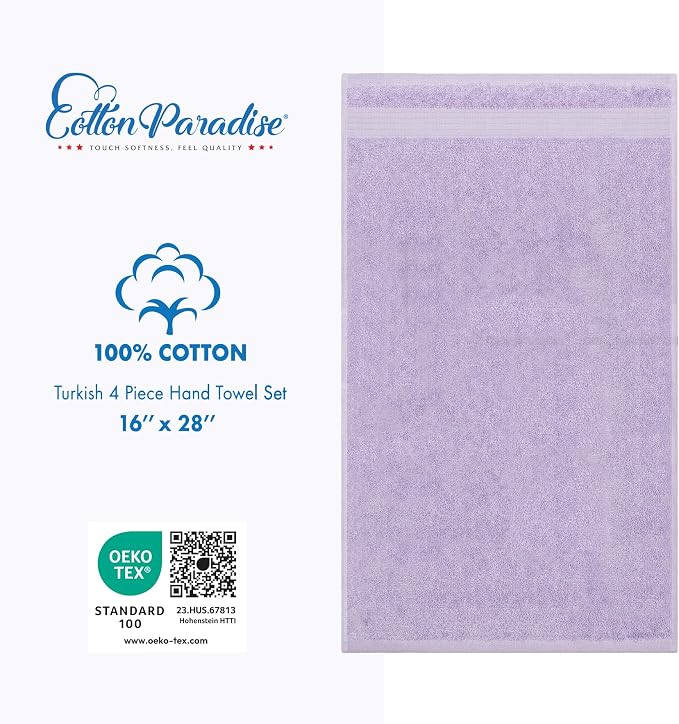 Cotton Paradise 100% Cotton Turkish Towel Set, Soft Absorbent Quick Dry - Image 4