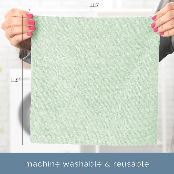 S&T INC. Microfiber Cleaning Cloth, 100 Pack, 11.5" x 11.5" - Image 7
