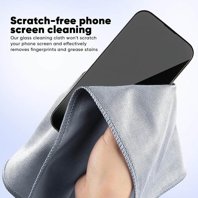 HOMEXCEL Glass Cleaning Cloths 12PK, Streak Free Towel - Image 5