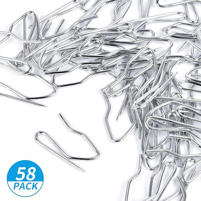 1.2 Inches Curtain Hooks, Sopito 58pcs Metal Drapery Pin and Hook - Image 7