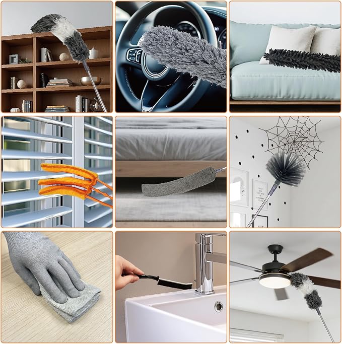 15 PCS Feather Dusters for Cleaning, Microfiber Duster - Image 7