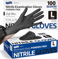 Supmedic Soft Max Disposable Nitrile Exam Gloves, Powder-Free Black 100 Ct by Supmedic