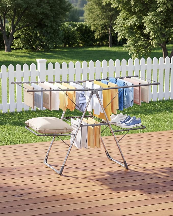 Sakugi Clothes Drying Rack, Foldable 2-Level - Image 9