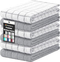 Homaxy Large Premium Cotton Kitchen Towels 16"x 28", 6 Pack, Light Grey by Homaxy