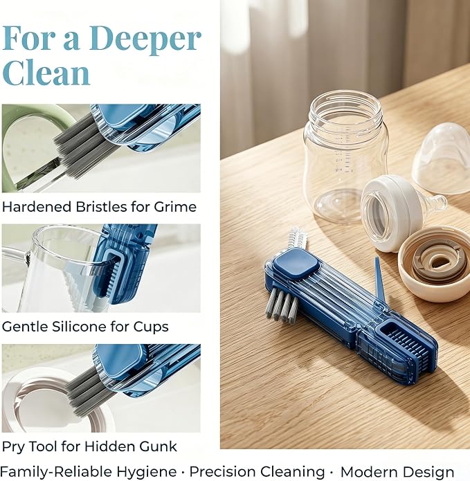VIDONIO 4 in 1 Cup Lid Gap Cleaning Brush, Mutipurpose Tiny Silicone Cup Holder - Image 7