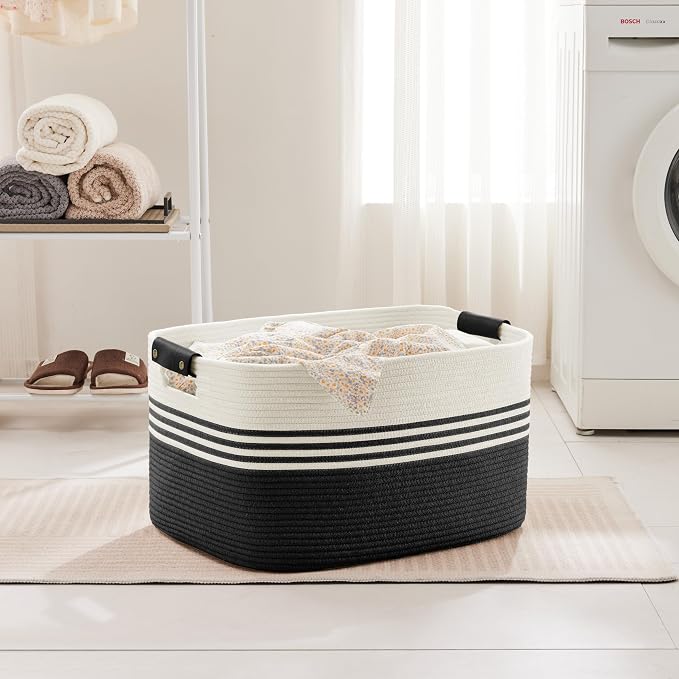 72L Large Woven Laundry Basket Hamper - Image 3