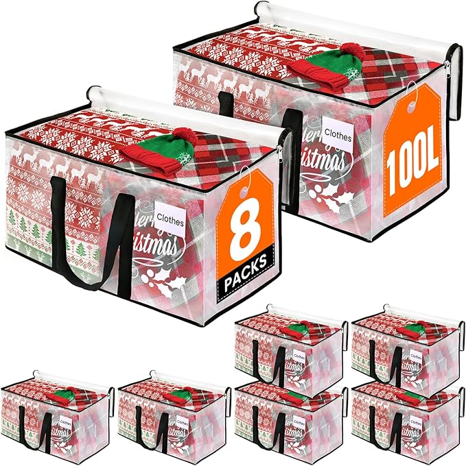 RoomHacks Moving Bags, Heavy Duty Large Storage Bags, 8 Pack, Foldable Storage by RoomHacks