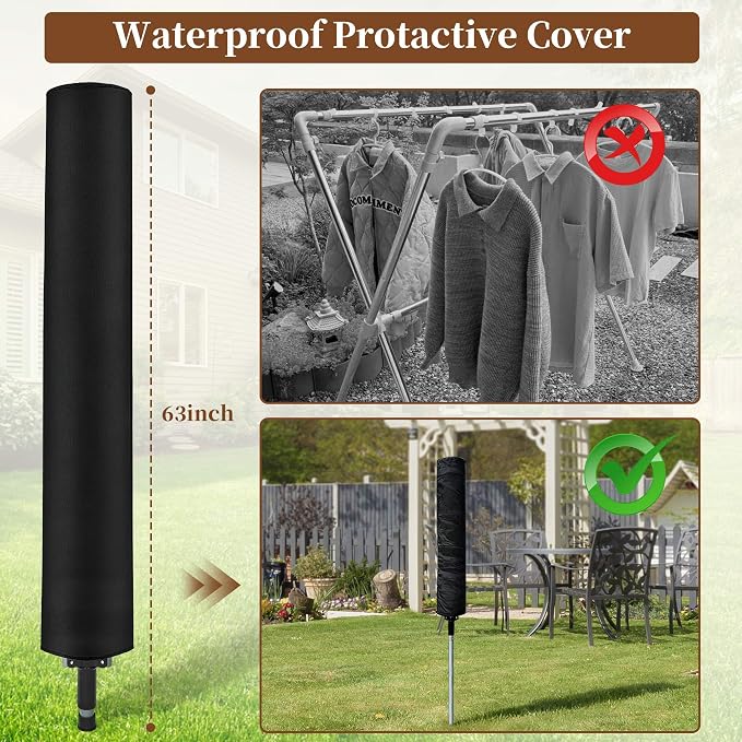 Rotary Clothesline Outdoor Umbrella Drying Rack - Image 5