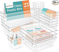 23 PCS Drawer Organizer Set, 5 Size Bathroom and kitchen organizer Trays | by StorMiracle