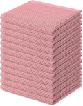 Homaxy 100% Cotton Waffle Weave Kitchen Dish Cloths 12-Pack, Dried Rose | 12 x by Homaxy