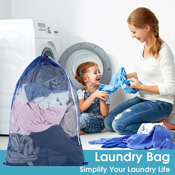 2 Pack Mesh Laundry Bags 23x34 Inch Drawstring Locking - Image 5