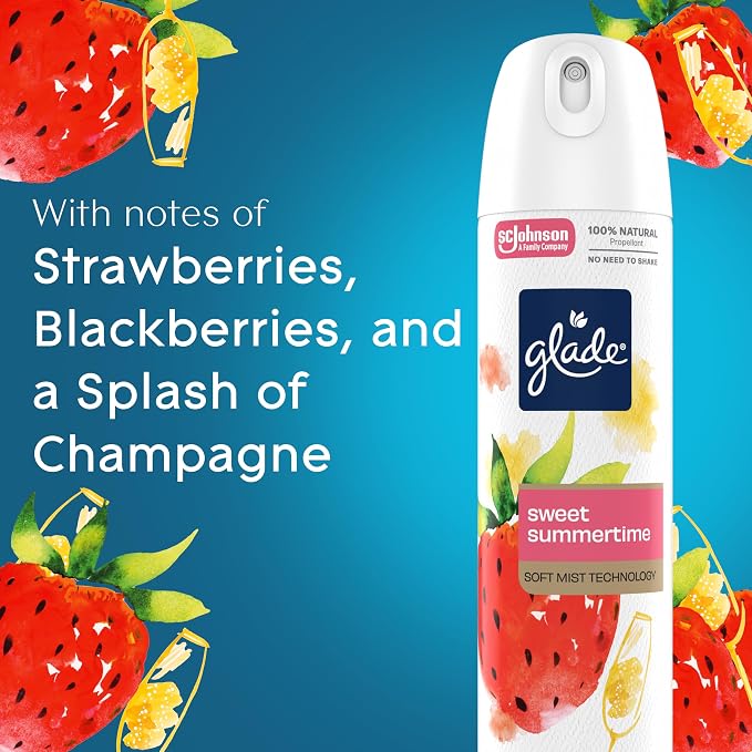 Glade Air Freshener Room Spray, Sweet Summertime Scent, Odor Fighting to - Image 4