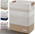 Large Laundry Hamper Basket, 85L Cotton Rope Woven Storage Bin by AINUOQI