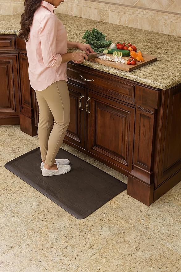 Rhino Mats, Softwoods Anti Fatigue Floor Mat, Commercial Grade Kitchen Mat, Standing Desk Mat, Office, Garage or Anywhere, Standing Comfort. (Black Walnut, 3' x 3' x 1/2")